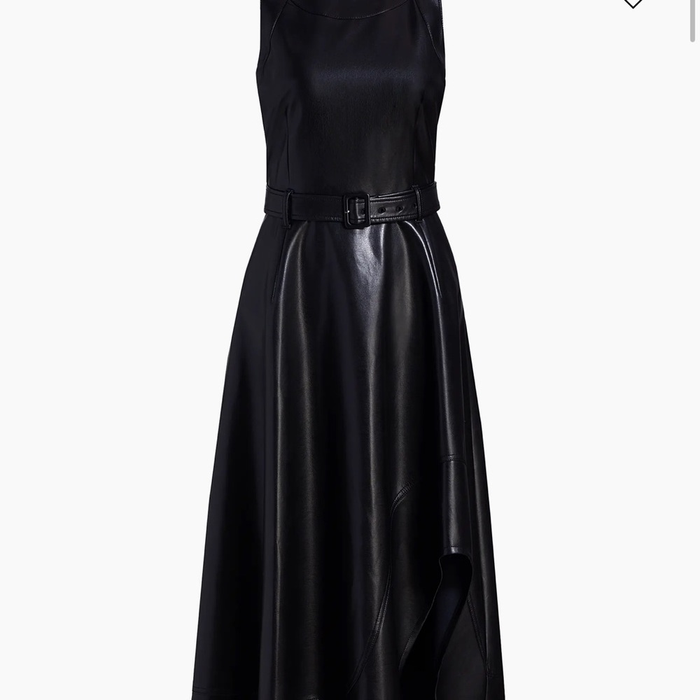 Cinq à Sept Black Faux Leather Dress